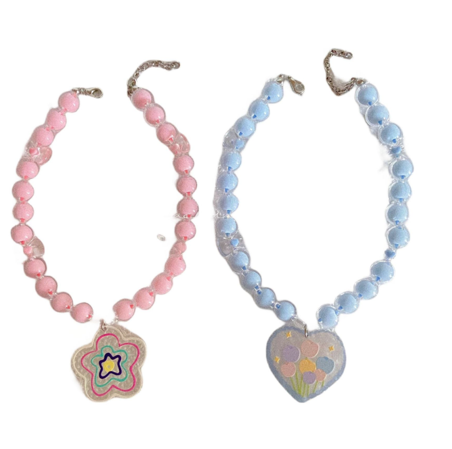 Kawaii pet collar beaded cat collar small dog necklace cute pet jewelry adjustable pet necklace handmade pet accessories aesthetic pet gift